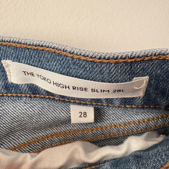 Aritzia Denim Forum The Yoko High Rise Slim Jeans Blue Wash Size 28 - Picture 8 of 9